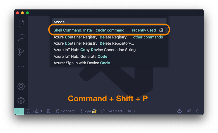 install code command line tool